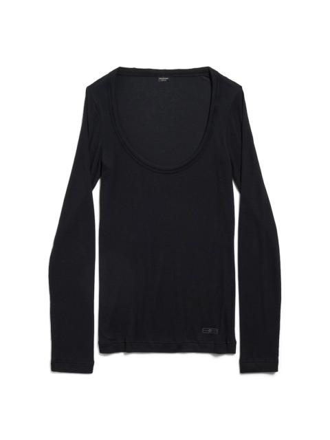 BALENCIAGA Women's Bb Garderobe Décolleté Top in Black