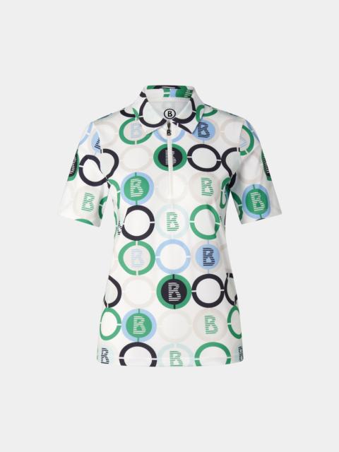 BOGNER Taya functional short-sleeved top in Green/blue/off-white