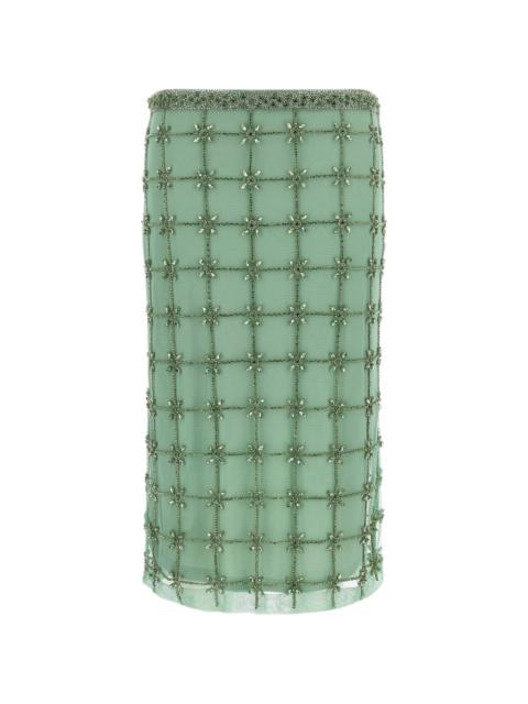 PINKO crystal-embellished midi tulle skirt
