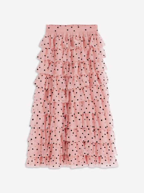 BODEN Tulle Tiered Skirt-Pink Painted Dot