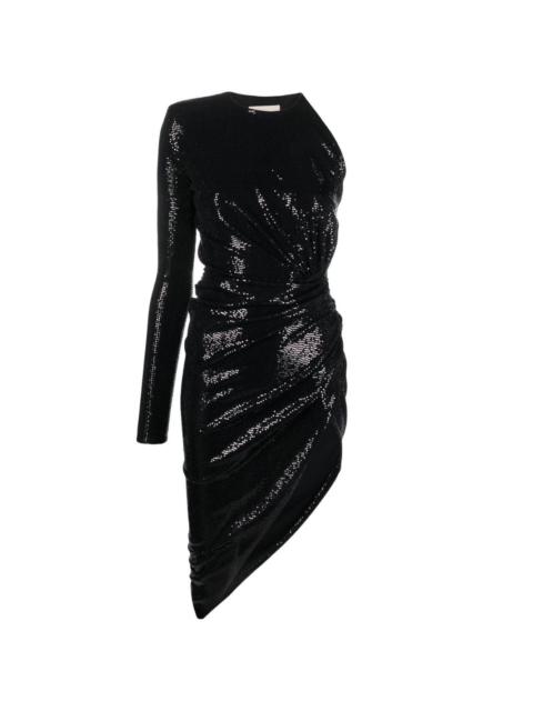 microcrystal-embellished asymmetric dress