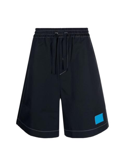 SUNNEI dark wash elastic-waist shorts