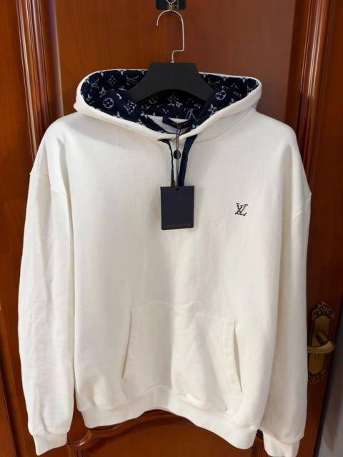 Louis Vuitton Louis Vuitton White Rhinestone Drawstring Hooded Sweater