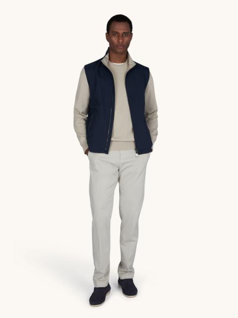 Paul & Shark CREW‑NECK SWEATER IN FRESCO COTTON WITH LINEN DETAILS