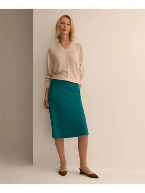 Brooks Brothers Crepe Bias-Cut Slip Skirt
