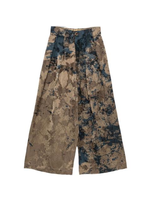 UMA WANG Poetic floral-jacquard palazzo pants