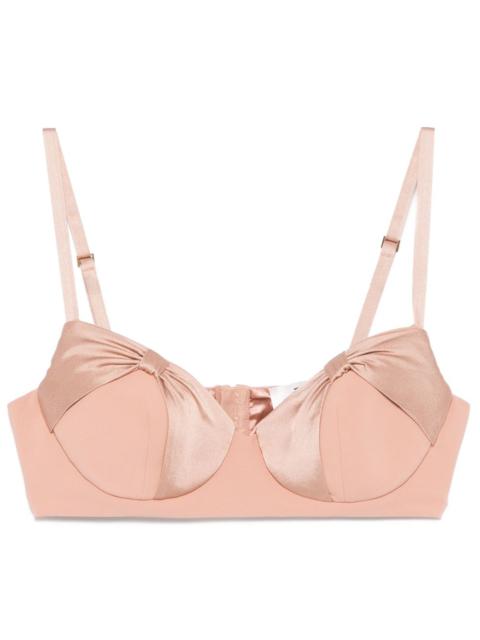 ELISABETTA FRANCHI satin-bow crepe top