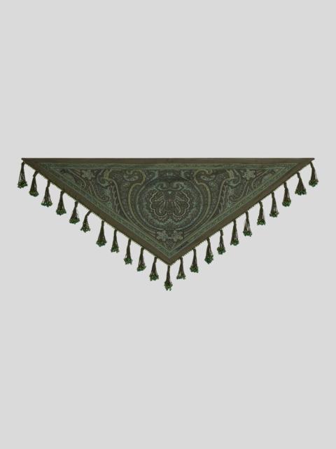 Etro SILK BANDANA WITH JEWEL FRINGING AND SYMMETRICAL MOTIF