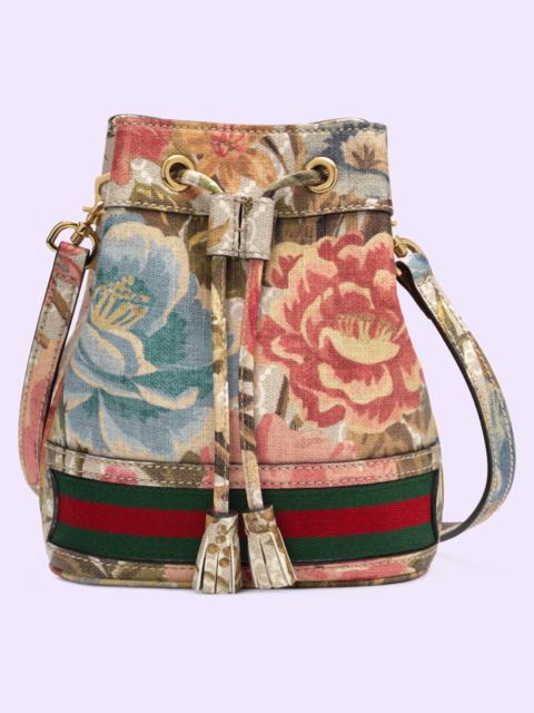 Ophidia GG Flora mini bucket bag