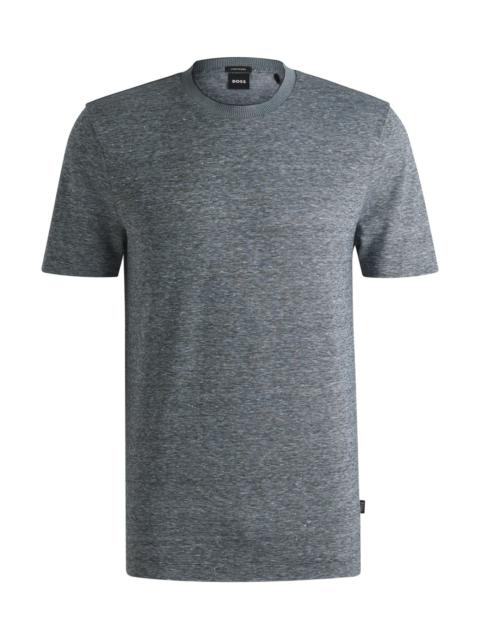 BOSS REGULAR-FIT T-SHIRT IN COTTON AND LINEN