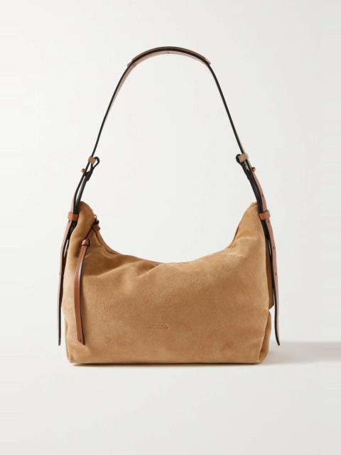 Isabel Marant Leyden leather-trimmed suede shoulder bag