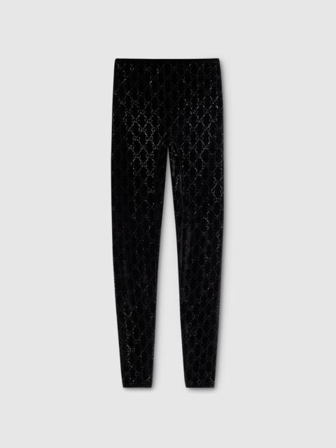 GUCCI GG crystal embroidered leggings