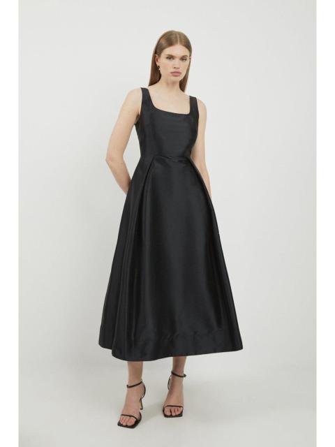 KAREN MILLEN Petite Taffeta Full Skirt Tailored Midi Dress