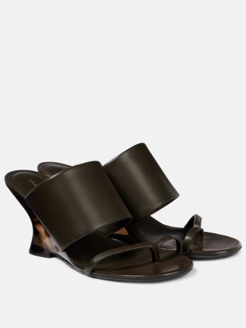 Dries Van Noten Leather wedge mules