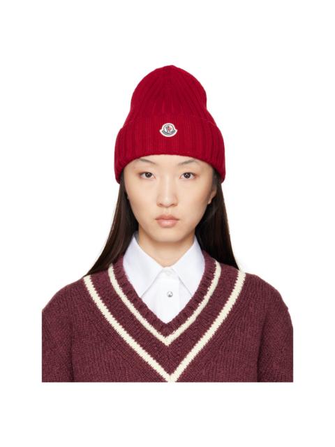 Moncler Red Wool Beanie