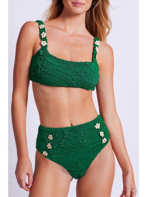 PatBO Jacquard High Waist Bikini Bottom