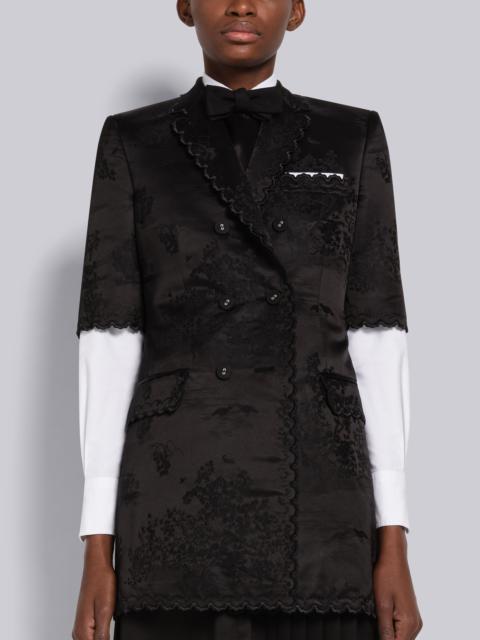 Thom Browne Toile Jacquard Short Sleeve Elongated Sport Coat