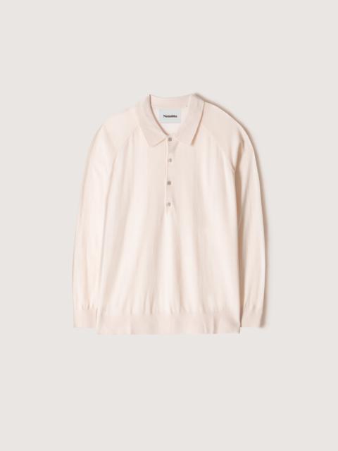 Nanushka PLATO - Merino wool polo shirt - Creme