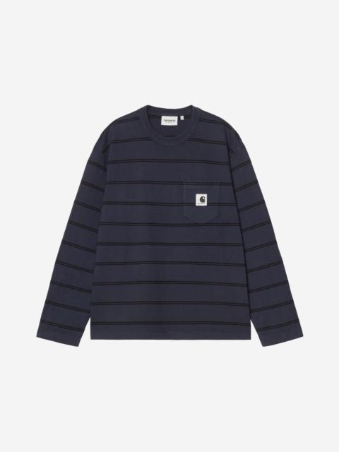 Carhartt WIP Women’s Long Sleeve Cardona Stripe Pocket T-Shirt