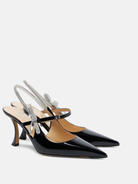 MACH & MACH Crystal Cube embellished leather pumps