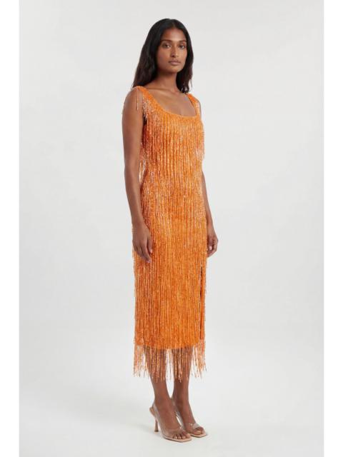 KAREN MILLEN Hand Beaded Tassel Midi Dress