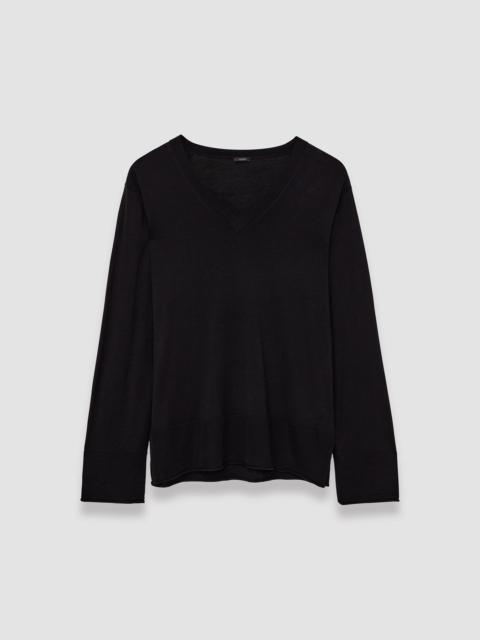 Super Fine Merino Silk V Neck Jumper