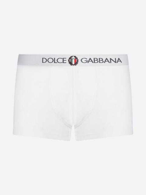 Two-way-stretch jersey regular-fit boxers with emblem