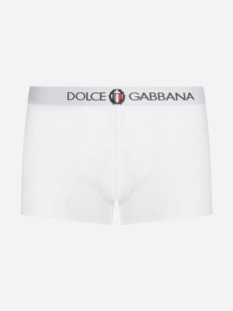 Dolce & Gabbana Two-way-stretch jersey regular-fit boxers with emblem
