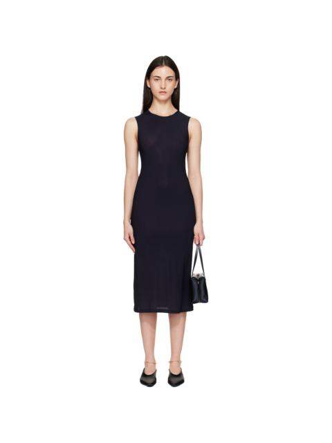 Jil Sander Black Jersey Slip Midi Dress