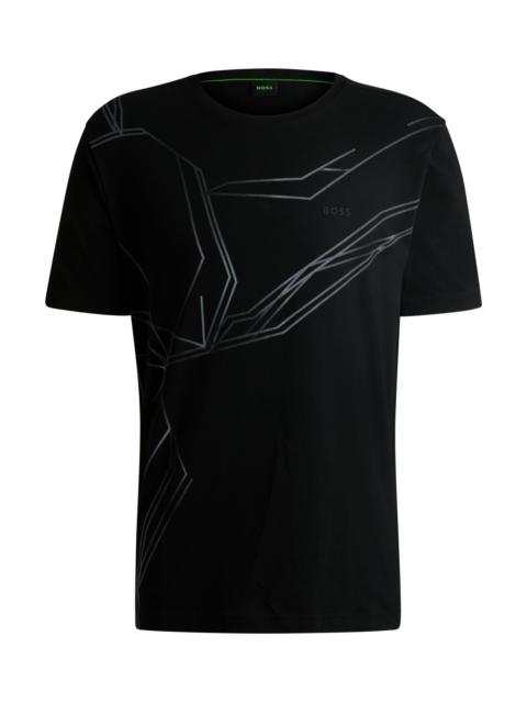 BOSS STRETCH-COTTON T-SHIRT WITH DEGRADÉ PRINT