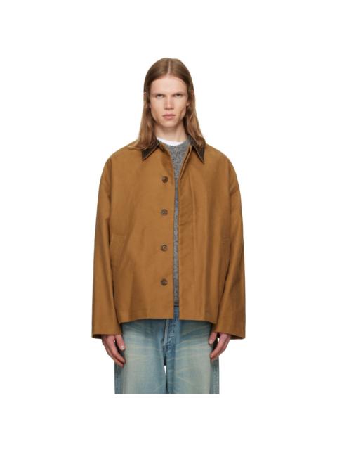Song for the Mute Beige Button Up 'Suede Moleskin' Coach Jacket