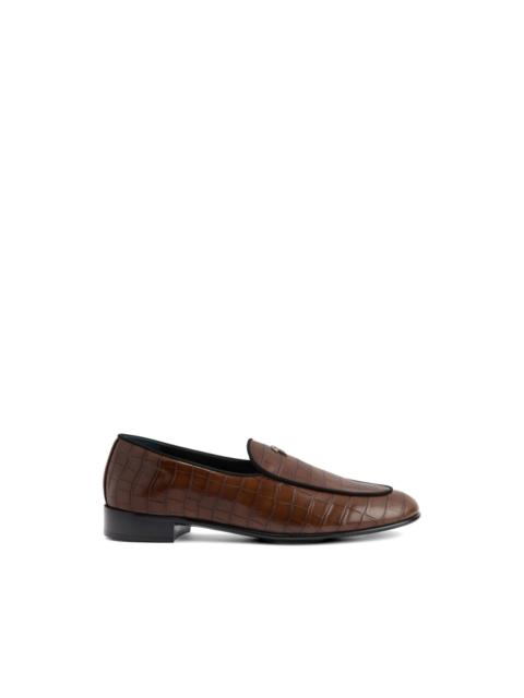 Giuseppe Zanotti crocodile-effect logo loafers