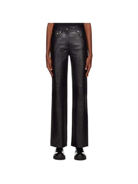 STAND STUDIO Black Sandy Leather Trousers