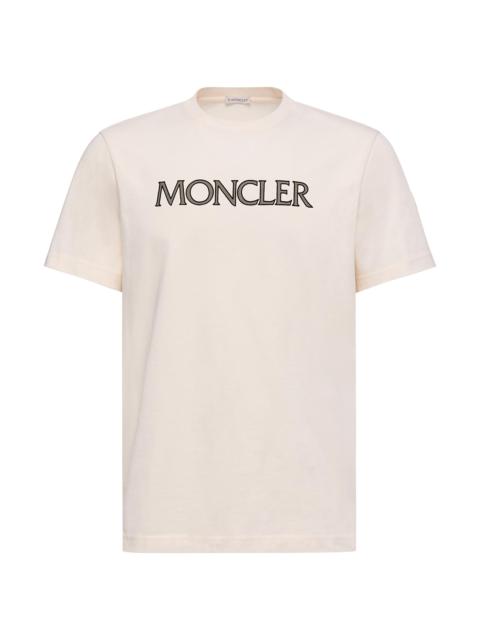 Moncler Men's Crew Neck T-Shirt in Cotton - White Ivory