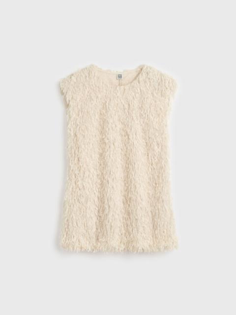 TOTEME Feathered-jersey top eggshell