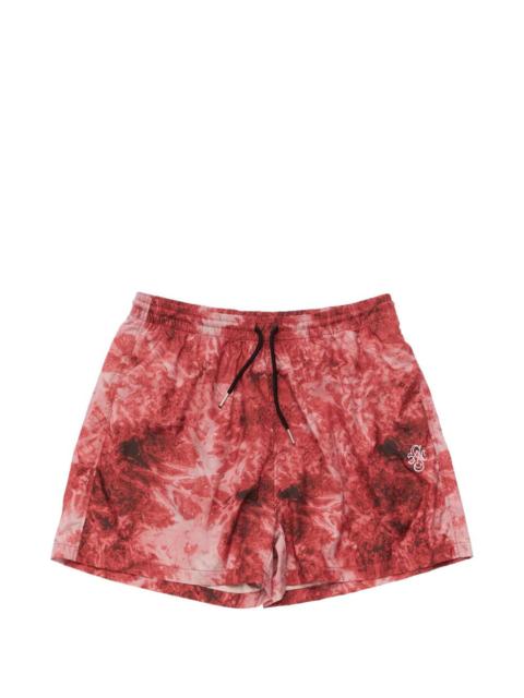 Stockholm Surfboard Club printed swim shorts