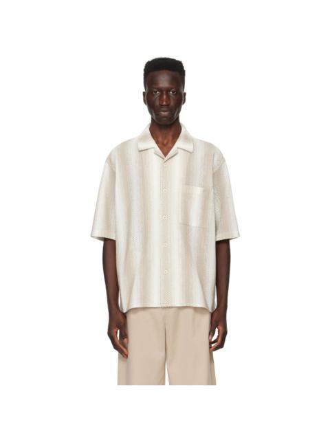 SOLID HOMME Beige & White Stripe Shirt