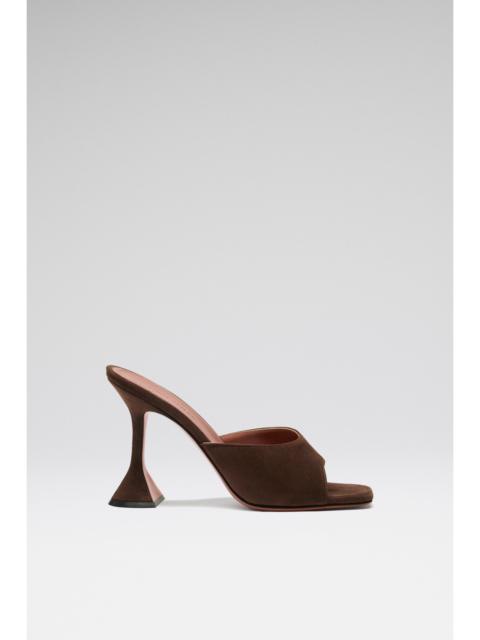 Amina Muaddi LUPITA SLIPPER DARK BROWN SUEDE