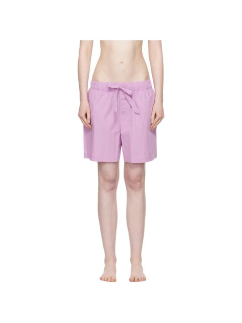 TEKLA Pink Poplin Pyjama Shorts