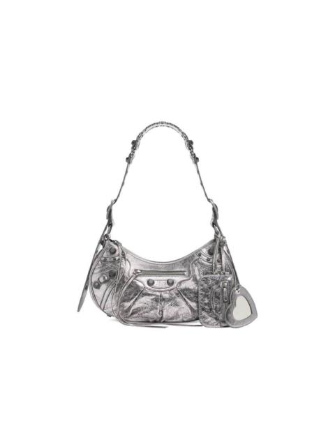 Women's Le Cagole Small Shoulder Bag Metallized in Silver