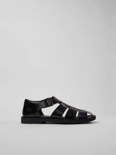 CAMPERLAB Black Leather Sandals for Men.