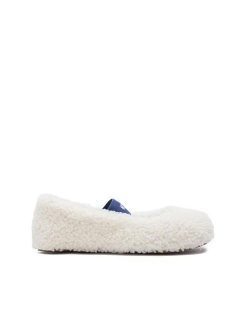 shearling ballet flats