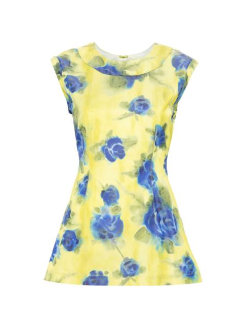 Marni floral-print taffeta top