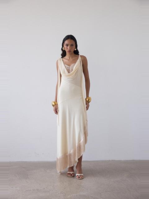 MISTRAL MIDI DRESS IN CREAM CHIFFON & LACE
