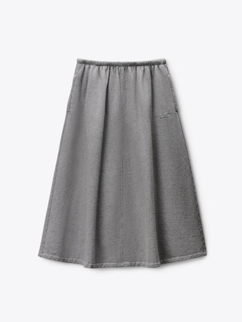 Alexander Wang Low-Rise Midi Circle Skirt in Cotton Terry