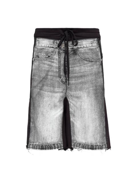 OPEN YY Navy Washed Bermuda Shorts | ssense | REVERSIBLE