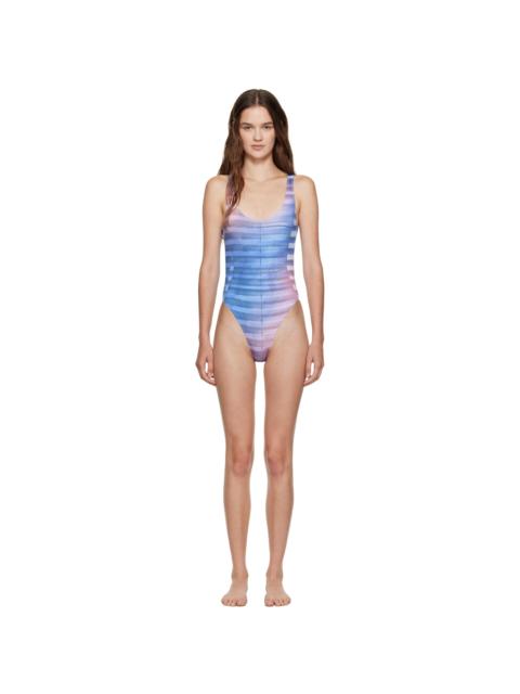 Jean Paul Gaultier Blue & Pink Printed Air Swimsuit