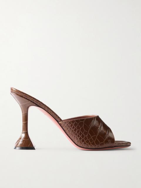 Amina Muaddi Lupita Croc-effect Leather Mules