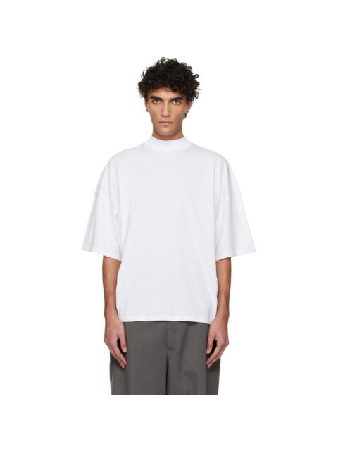 Jil Sander White Cotton Mock-Neck T-shirt