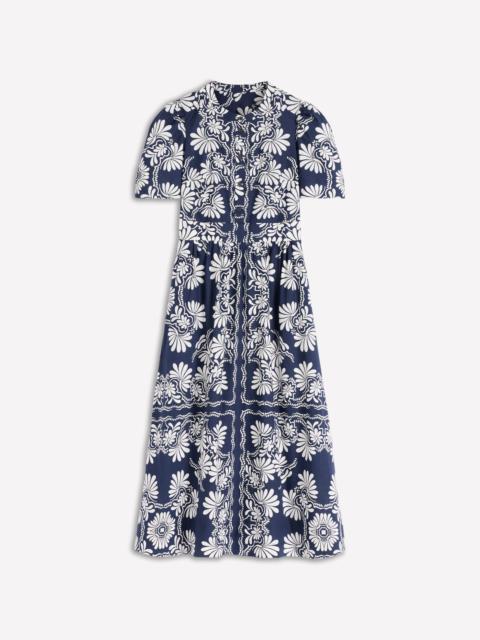 BODEN Ivy Cotton Midi Dress-French Navy Botanical Charm